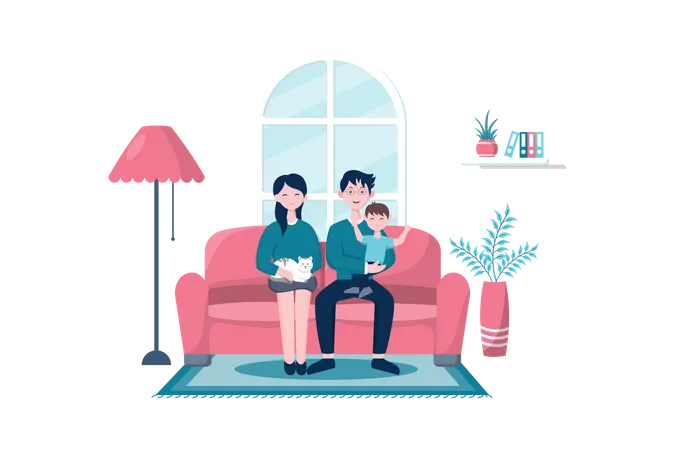 Stay at home  Illustration