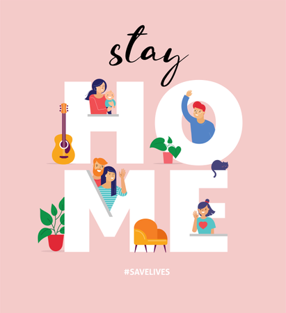 Stay at home  Illustration