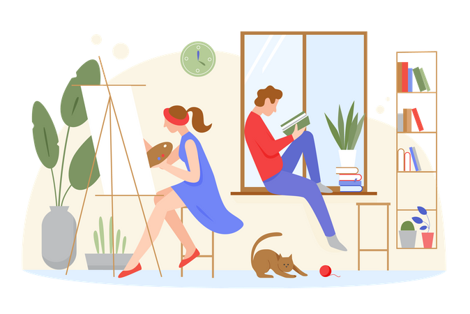 Stay at home  Illustration