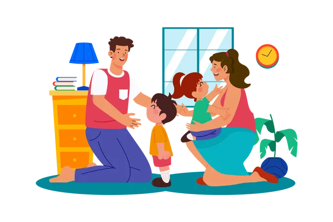 Stay-at-home parent juggling childcare, cooking, and household chores  Illustration