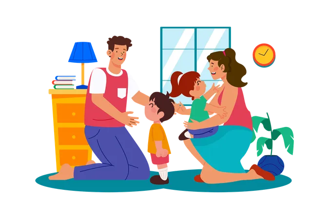 Stay-at-home parent juggling childcare, cooking, and household chores  Illustration