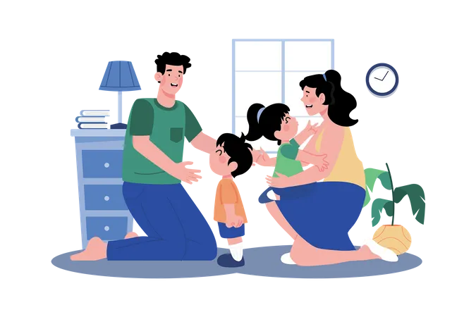 Stay-at-home parent juggling childcare, cooking, and household chores  Illustration