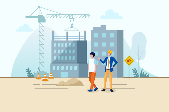 Stay away from construction site for safety  Illustration