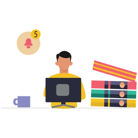 Stay focused in work  Illustration