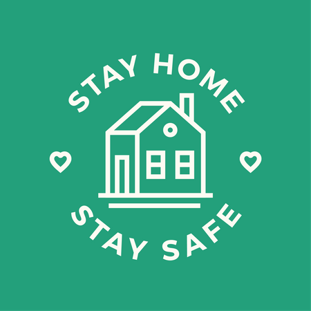 Stay Home and Stay Safe  일러스트레이션