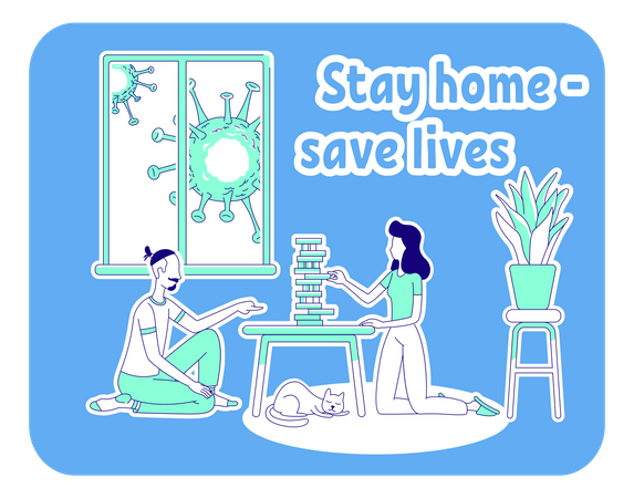 Stay home save lives Illustration