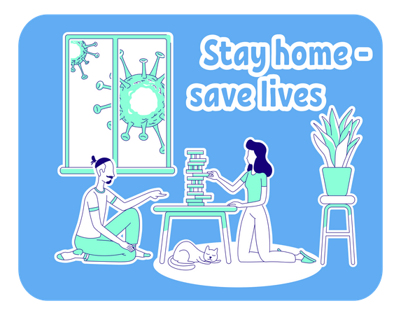 Stay home save lives  Illustration