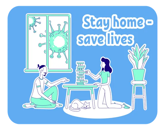 Stay home save lives  Illustration