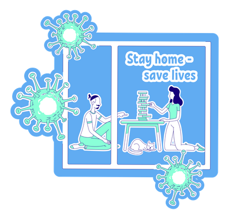 Stay home save lives  Illustration