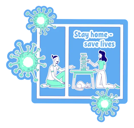 Stay home save lives  Illustration