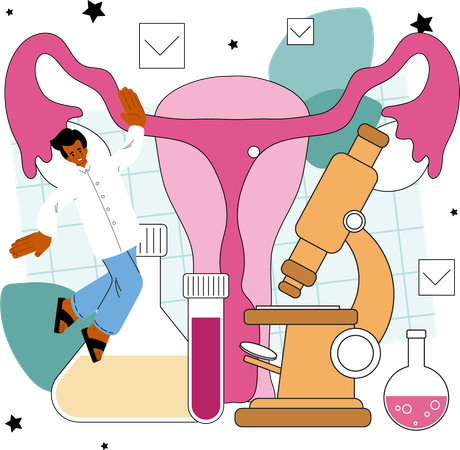 STD and reproductive system diseases treatment  Illustration