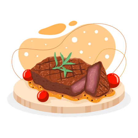 Steak Element Vector Illustration With Food Theme Editable Vector Element Illustration