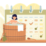 illustration steam bath