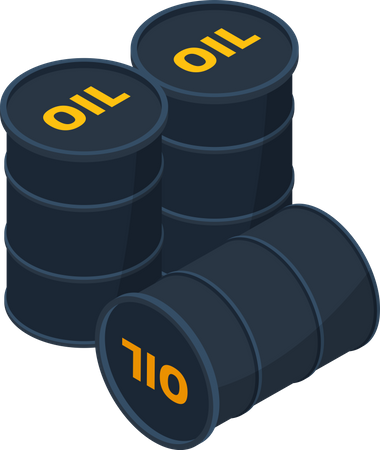 Steel oil barrels Illustration