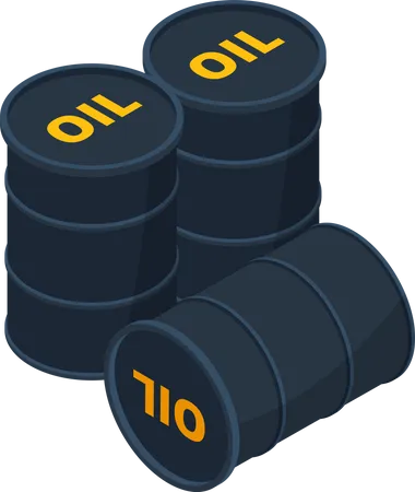 Steel oil barrels Illustration