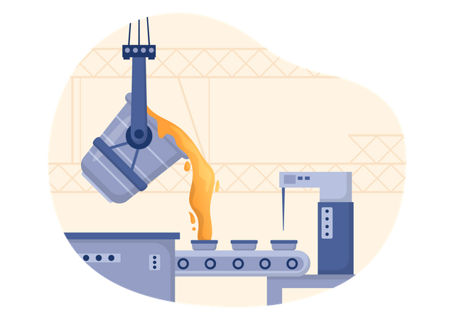 Steel Pouring  Illustration