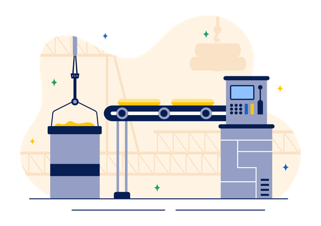 Steel production process  Illustration