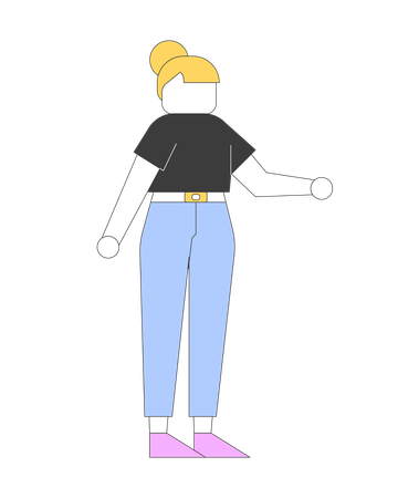 Stehende Frau im lässigen Outfit  Illustration