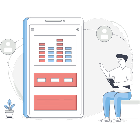 Steps to build a mobile app using React featuring code snippets and design elements  Illustration