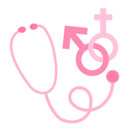 Stethoscope and medical symbol  Illustration