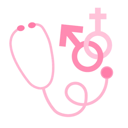 Stethoscope and medical symbol  Illustration