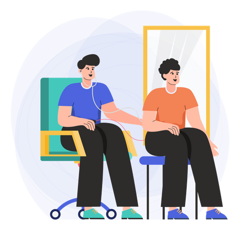 Stethoscope Examination Procedure  Illustration