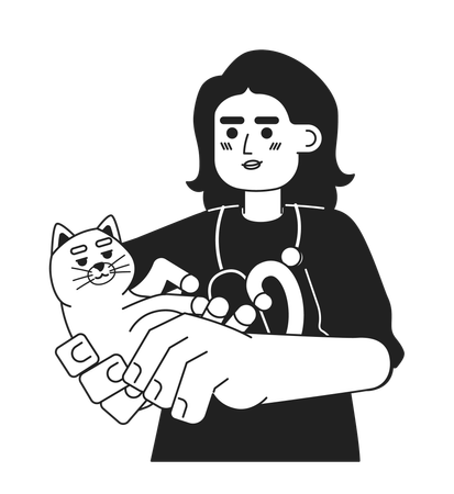Stethoscope veterinarian female arab  Illustration