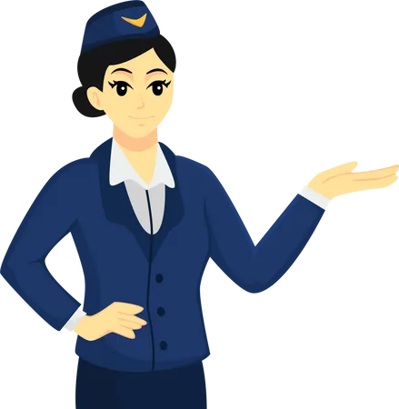 Stewardess Character Design Illustration Illustration
