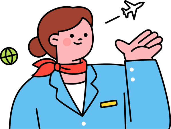 Stewardess geht auf Reisen  Illustration