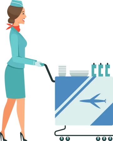 Stewardess Characters Airport Flight Workers Illustration