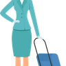 illustrations of stewardess with luggage