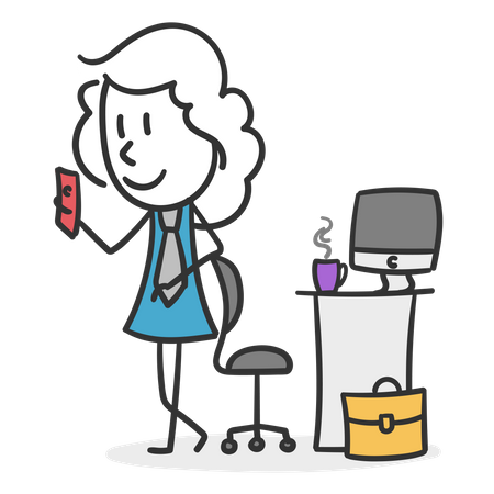 Stick businesswoman  Illustration