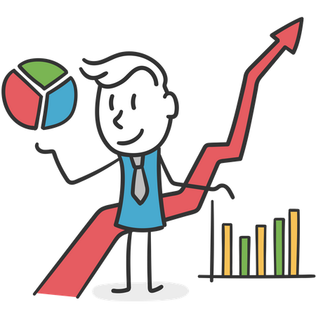 Stick man strategist of business  Illustration