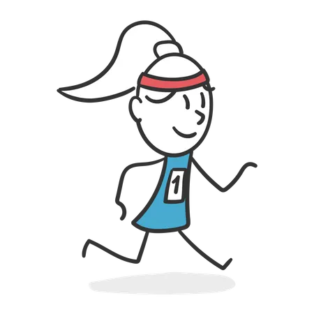 Stick woman runner  Illustration