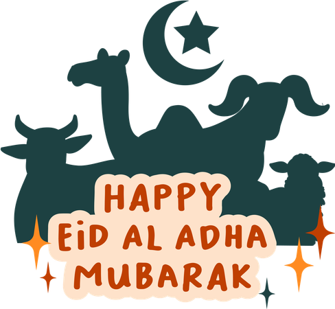 Sticker Happu Eid Al Adha  Illustration
