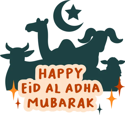 Sticker Happu Eid Al Adha  Illustration
