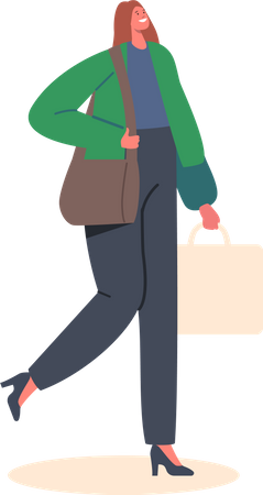 Stilvolles Mädchen mit Handtaschen  Illustration