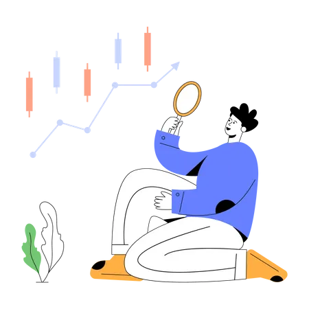 Stock Analysis Illustration In Flat Style Illustration