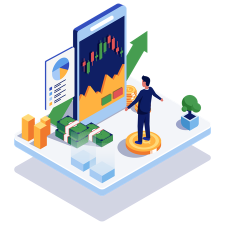 Stock chart analysis  Illustration