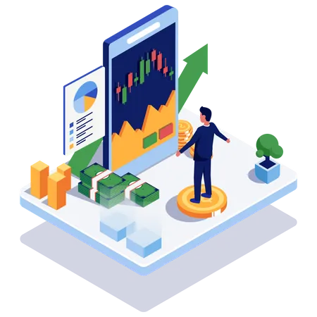 Stock chart analysis  Illustration