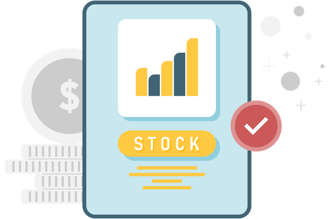 Stock chart display on tablet  Illustration