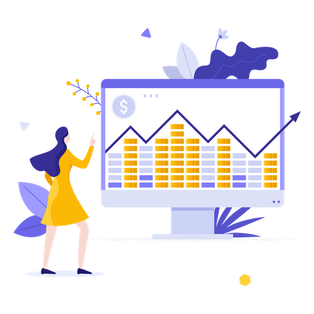 Stock exchange market analysis  Illustration