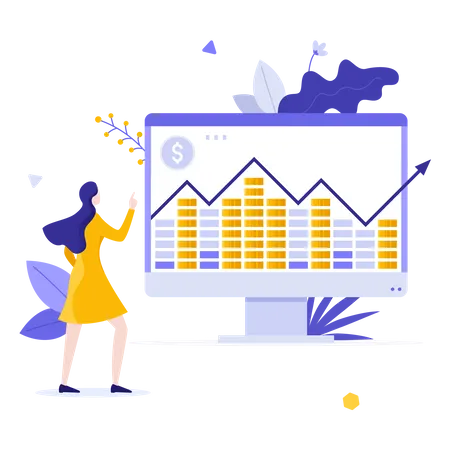 Stock exchange market analysis  Illustration