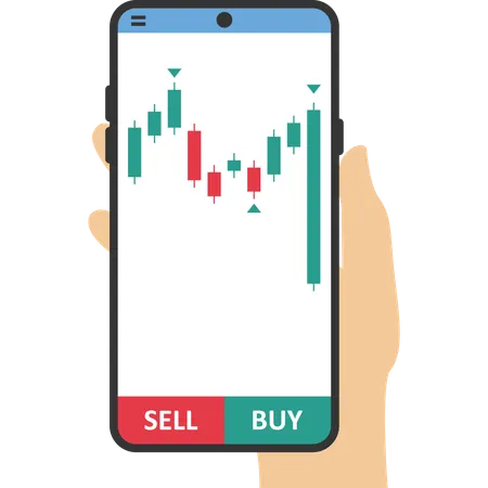 Phone Screen With Financial Trading Graph Trades On Financial Stock Exchange Tradings Concept Stock Exchange Forex Market Vector Illustration Flat Design Illustration