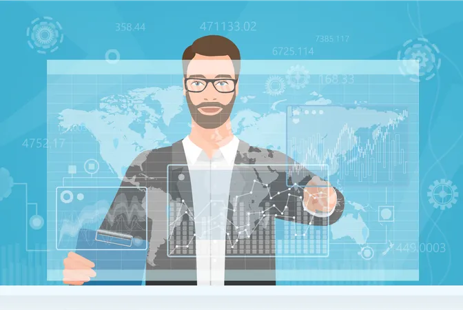 Stock market advisor  Illustration