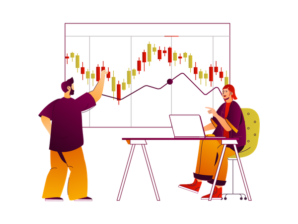 Stock market analysis Illustration