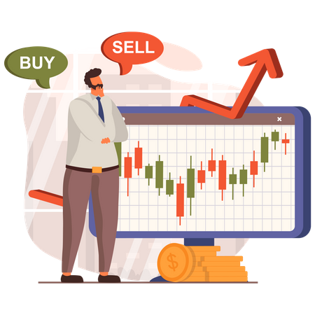 Stock market analysis Illustration