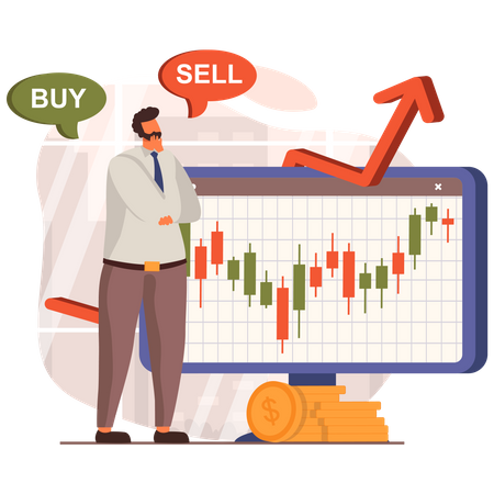 Stock market analysis  Illustration