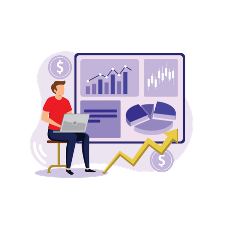 Stock market analysis  Illustration