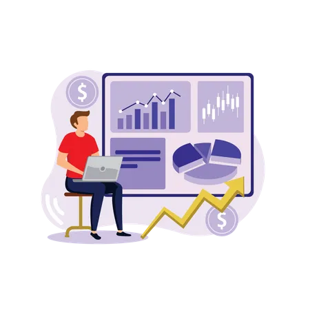 Stock market analysis  Illustration